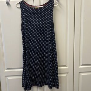 Hand Jive navy polka dot sheath dress L